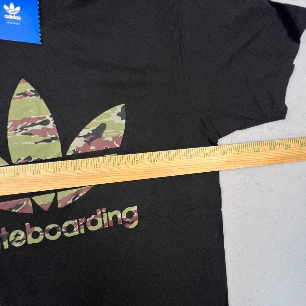 Adidas Skateboarding T-Shirt Mens M Black Camo Trefoil Logo Tee Street‎ Sporty